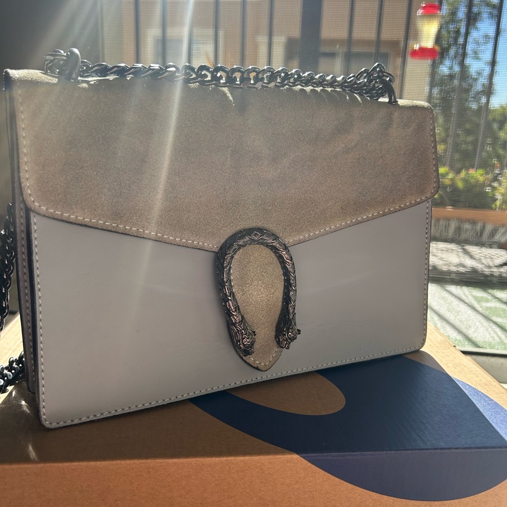 Elegant Gray and Tan Women's Bag